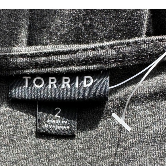 Torrid Gray Fit and Flare Tie Waist Stretch Casual Skater Dress Plus Size 2 - Picture 5 of 7